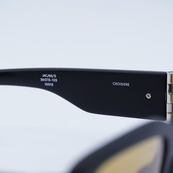 Jacquemus CROISIERE JAC/60 C5 Sunglasses Shiny Black Square Frame, Orange Lenses main image 10